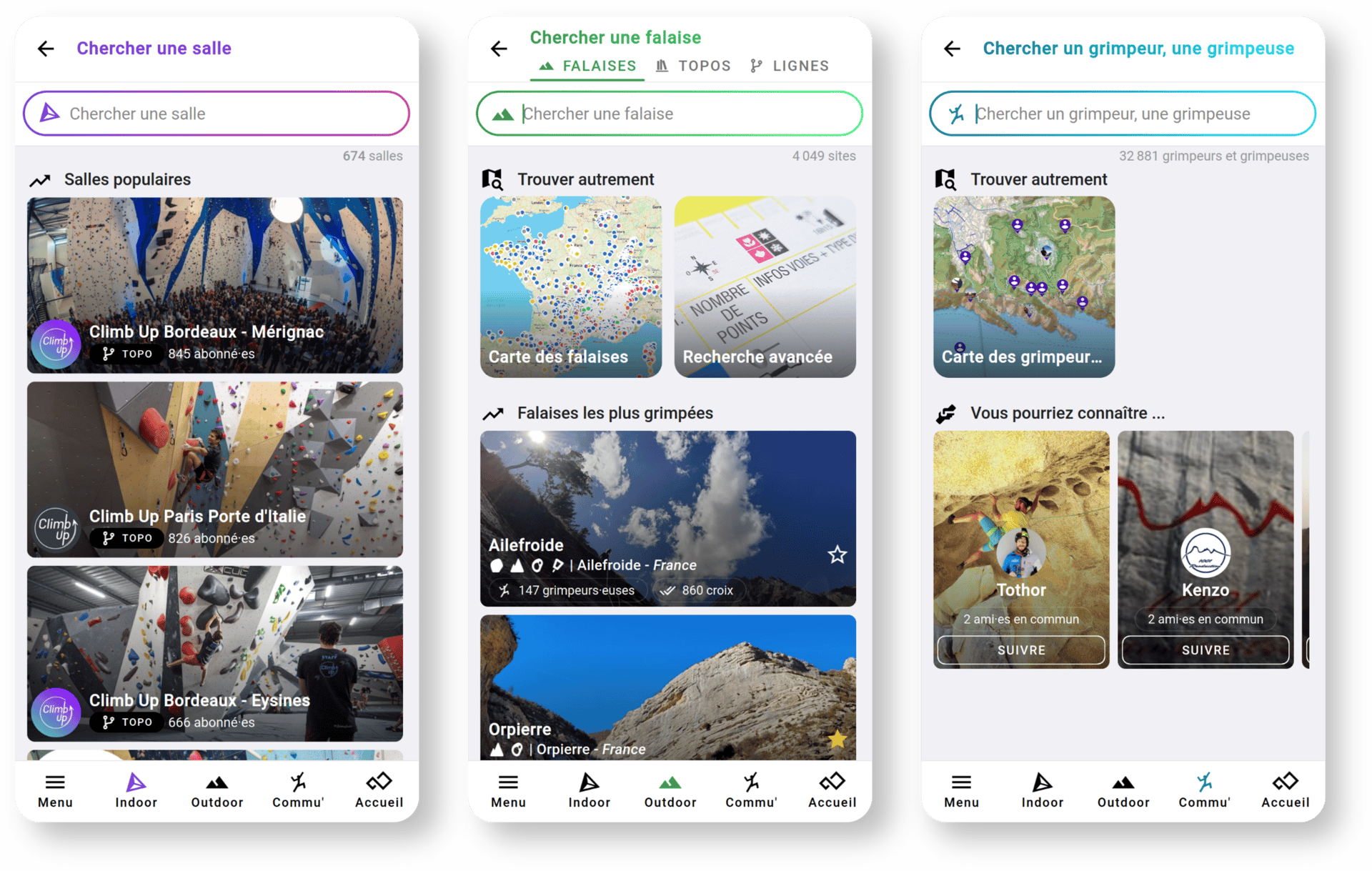 Les trois recherches